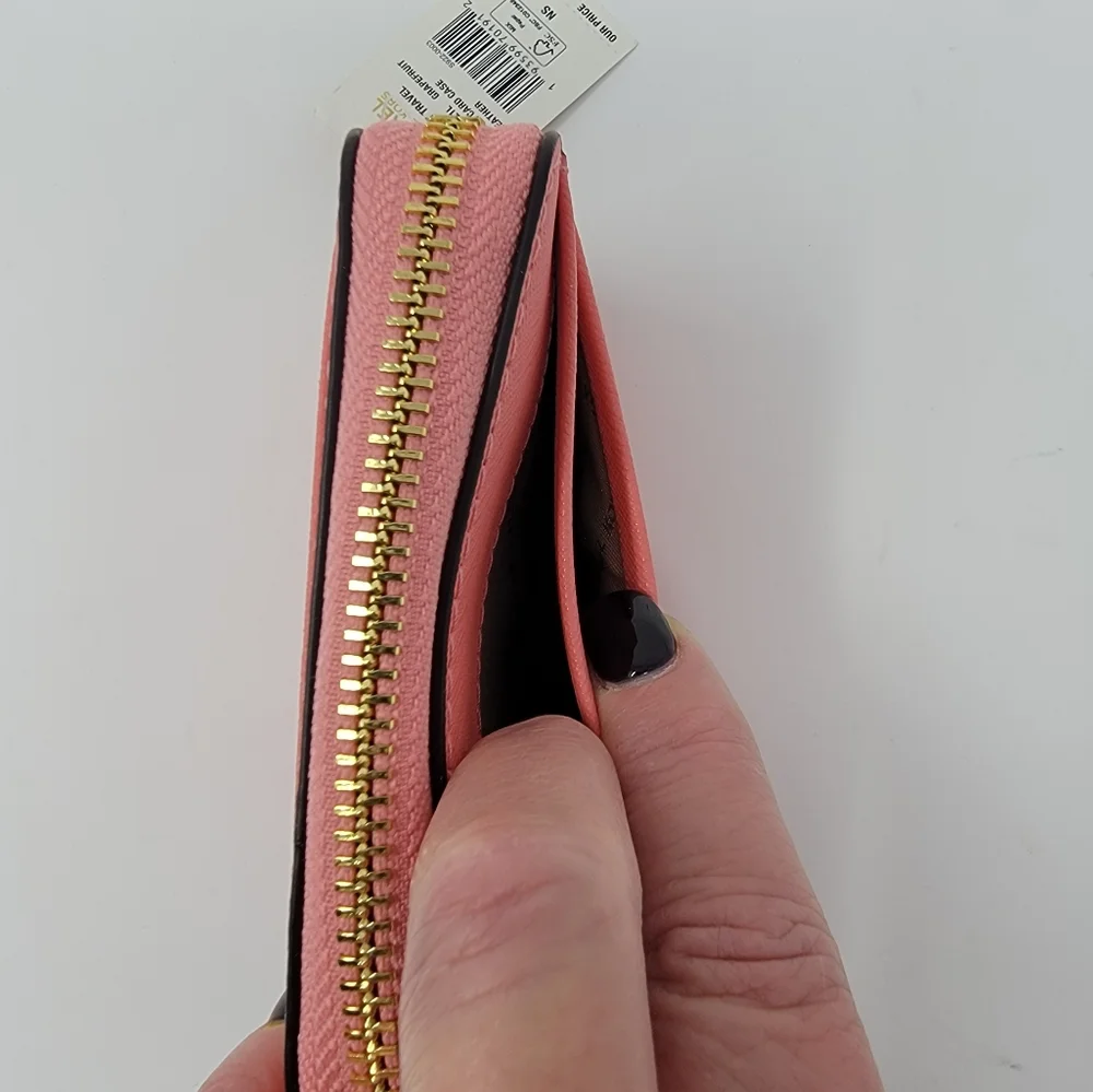 Michael Kors Jet Set Medium Travel Card Case Leather Wallet in Gr…